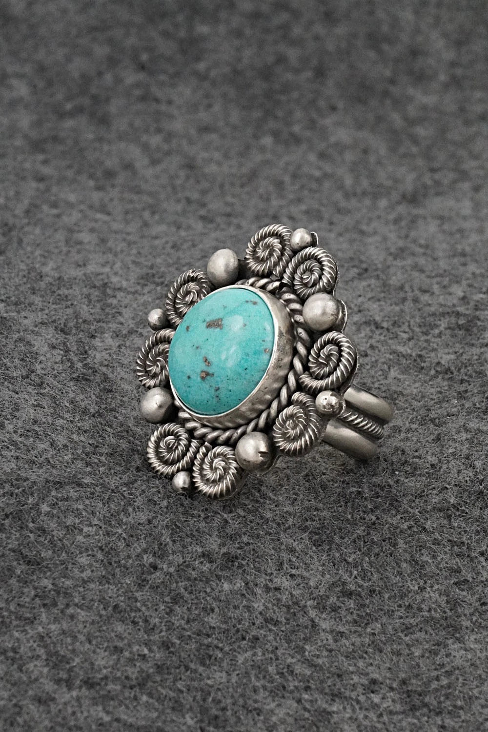 Turquoise & Sterling Silver Ring - Michael Calladitto - Size 8.5