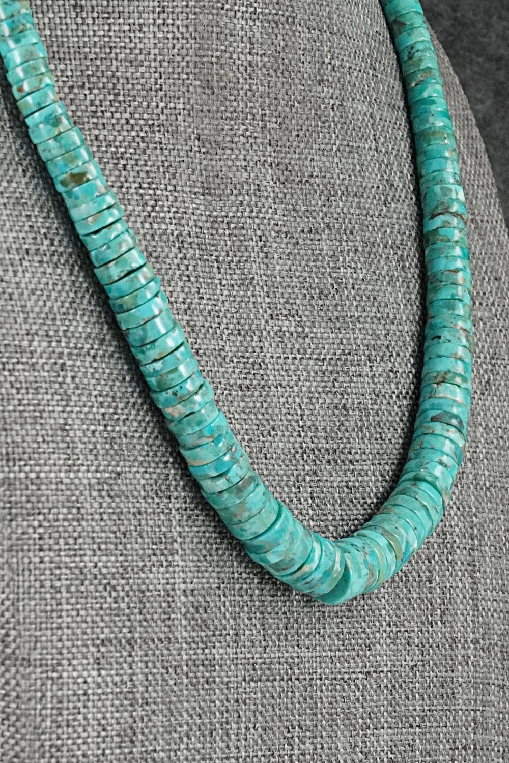 Turquoise & Sterling Silver Necklace 18" - Doreen Jake