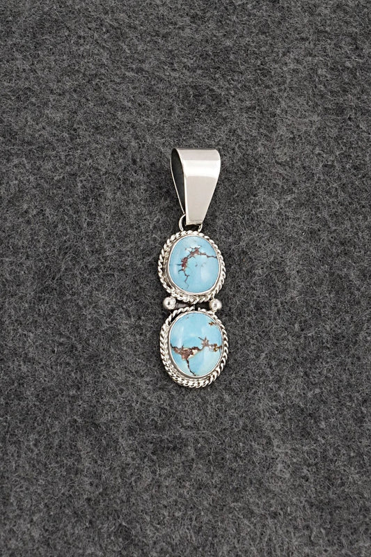 Turquoise & Sterling Silver Pendant - Eugene Gruber