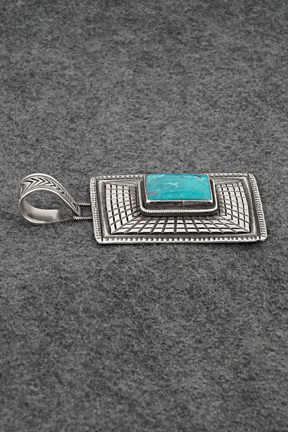 Turquoise & Sterling Silver Pendant - Calvin Martinez