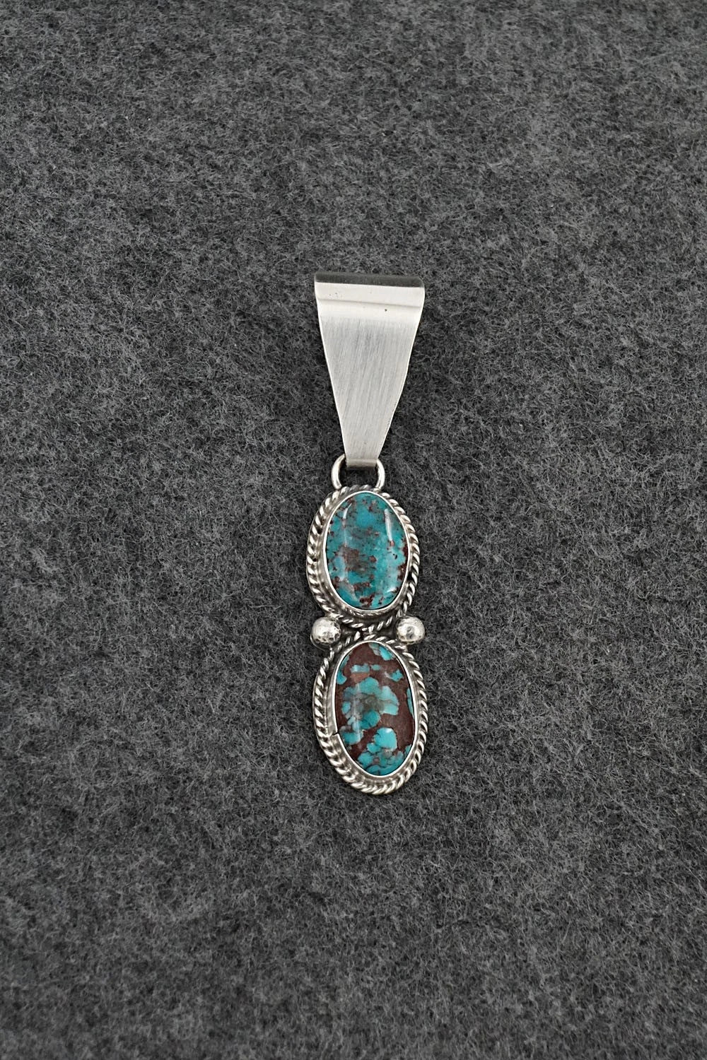 Turquoise & Sterling Silver Pendant - Eugene Gruber