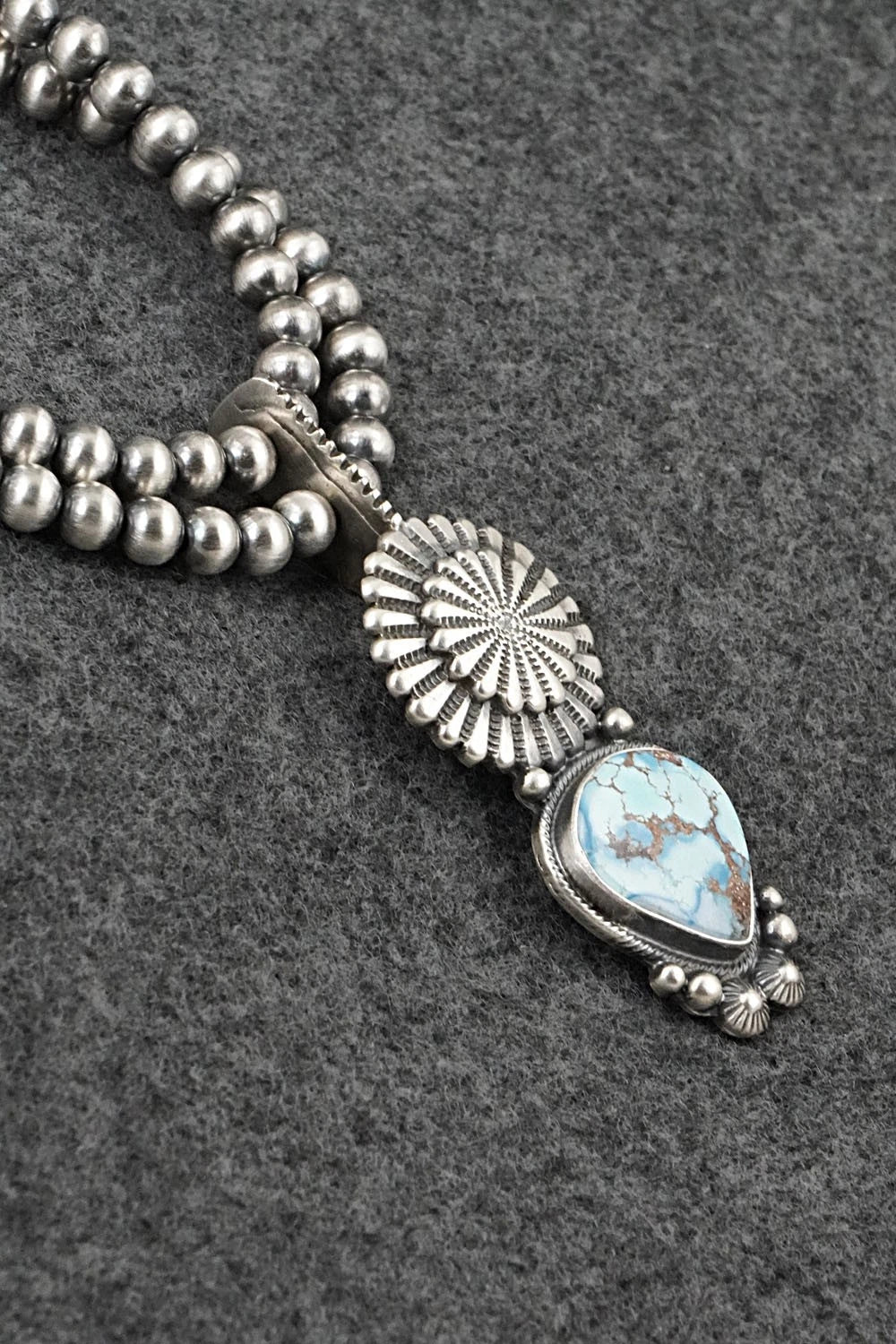 Turquoise & Sterling Silver Necklace - Tom Lewis