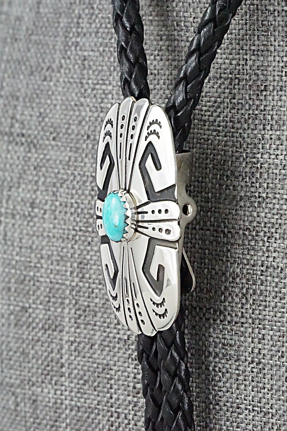 Turquoise & Sterling Silver Bolo Tie - Rosita Singer