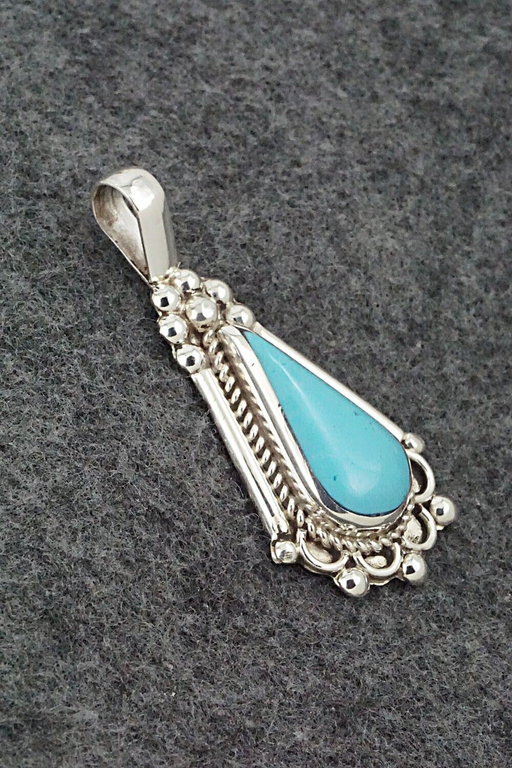 Turquoise & Sterling Silver Pendant - Juanita Yatsatie