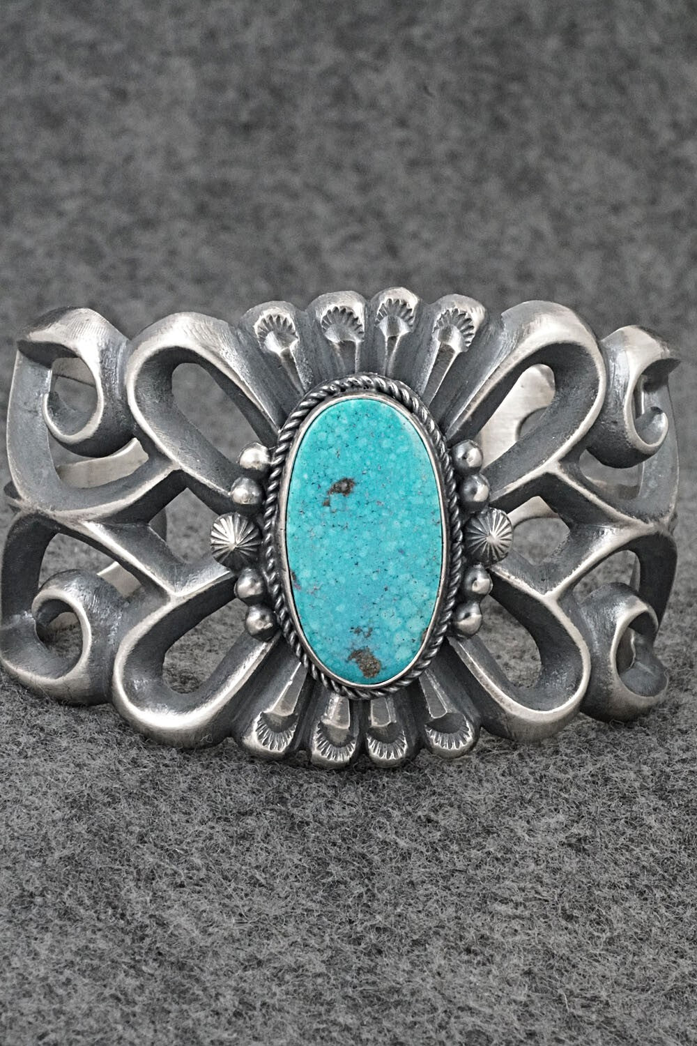 Turquoise & Sterling Silver Bracelet - Harrison Bitsue
