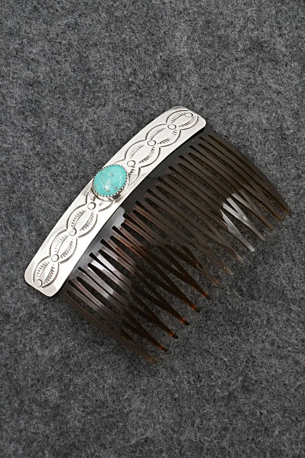 Turquoise & Sterling Silver Hair Combs - Jolene Begay