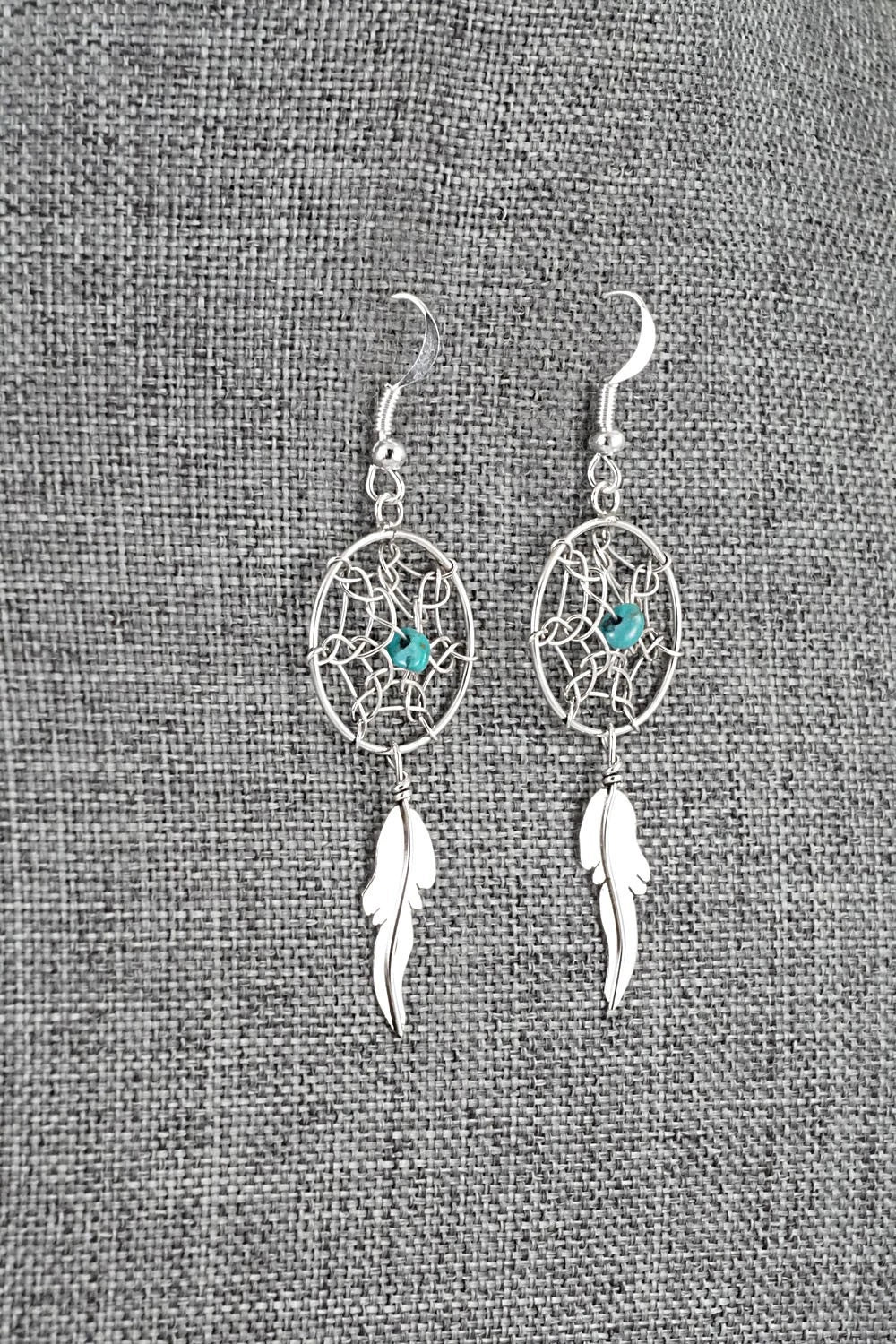 Turquoise & Sterling Silver Earrings - Lorenzo Arviso