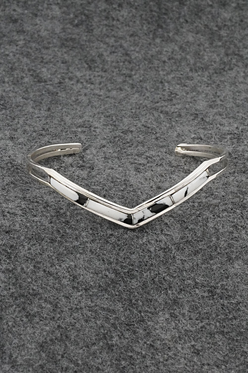White Buffalo & Sterling Silver Inlay Bracelet - Jamie Johnson