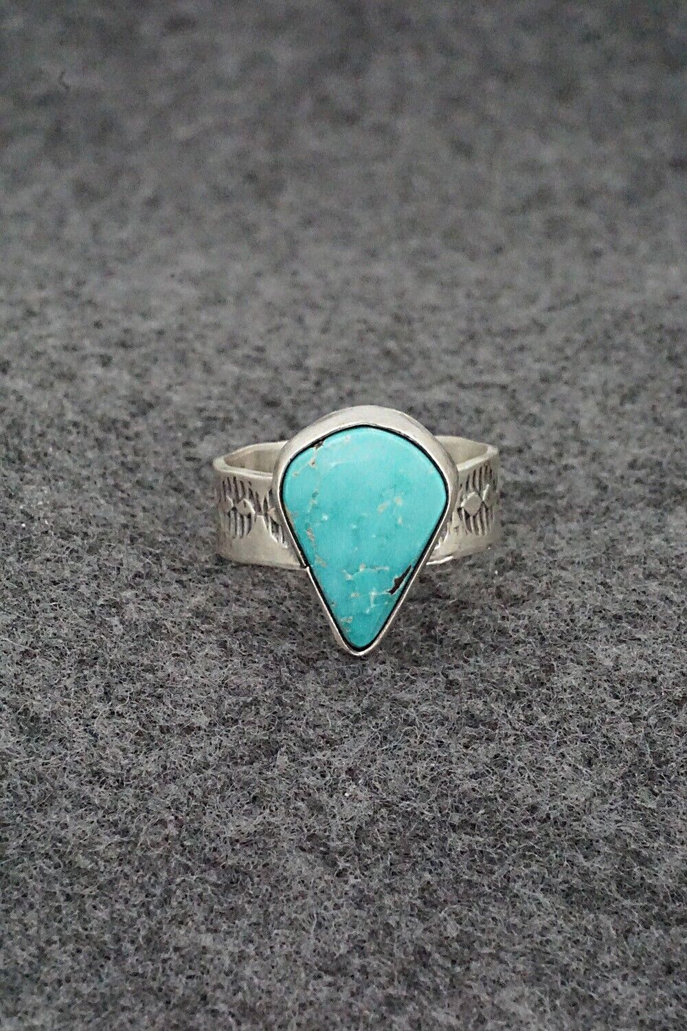 Turquoise & Sterling Silver Ring - Danny Henio - Size 8.5