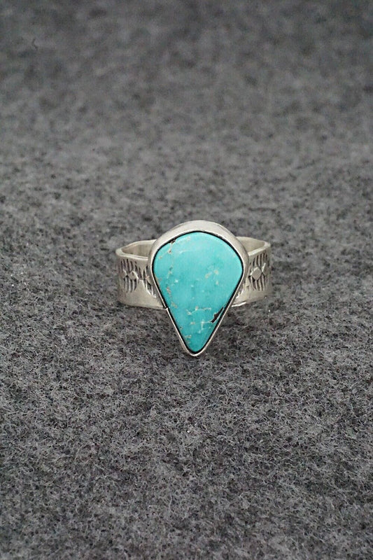 Turquoise & Sterling Silver Ring - Danny Henio - Size 8.5