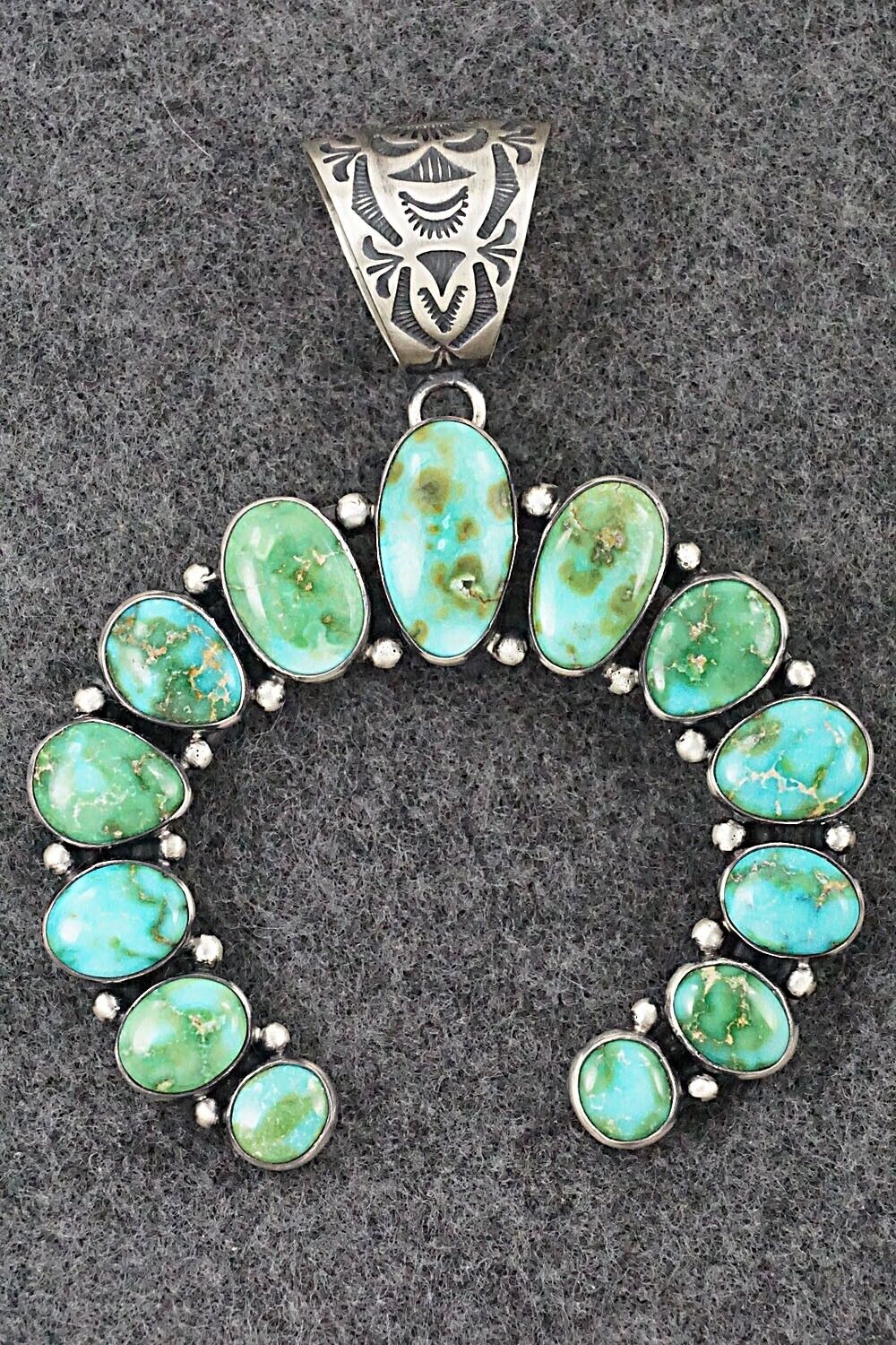 Turquoise & Sterling Silver Naja Pendant - Bernyse Chavez