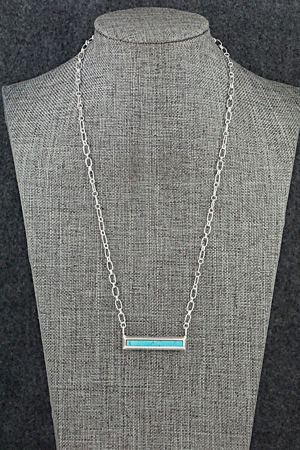 Turquoise & Sterling Silver Necklace - Troy Natachu