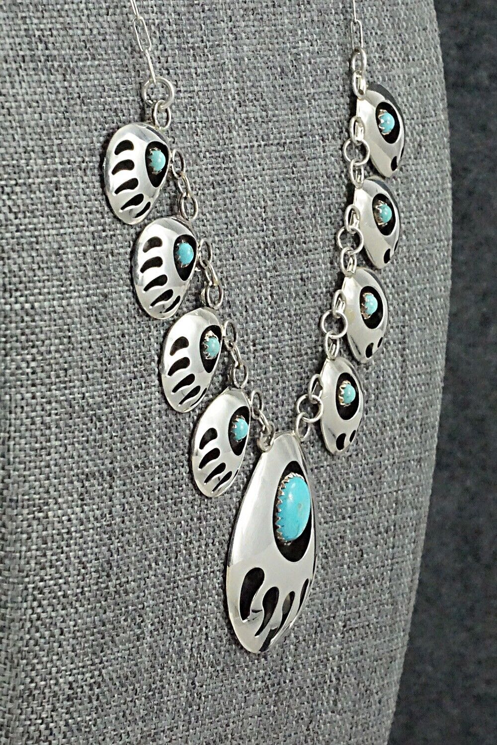 Turquoise & Sterling Silver Necklace - Leroy Parker