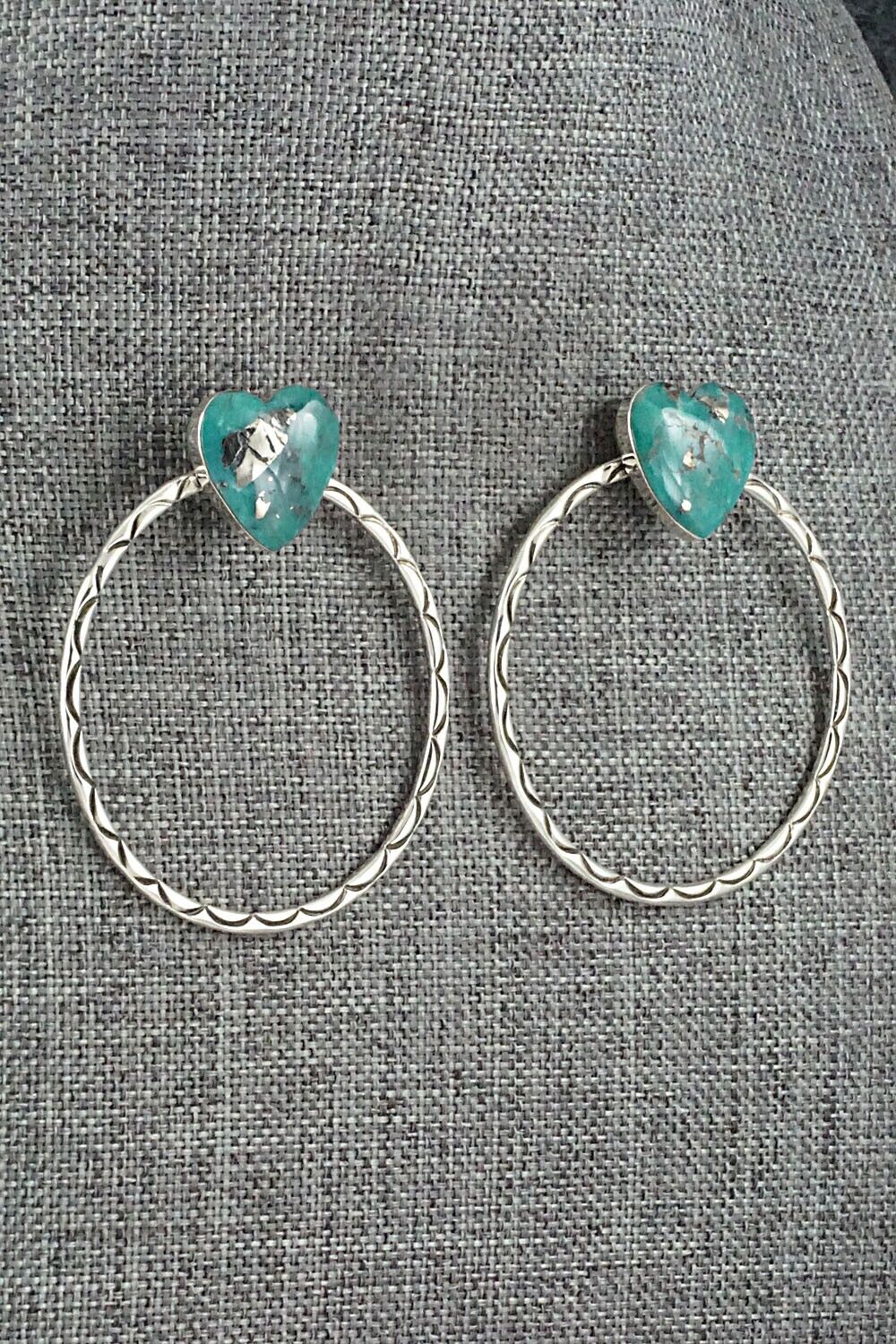 Turquoise & Sterling Silver Earrings - Sarah Yazzie