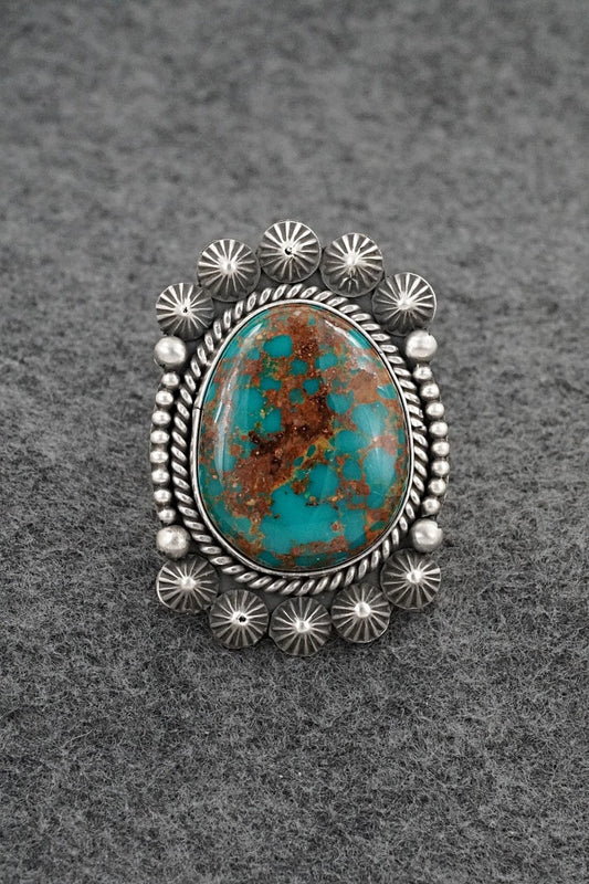Turquoise & Sterling Silver Ring - Michael Calladitto - Size 9.5