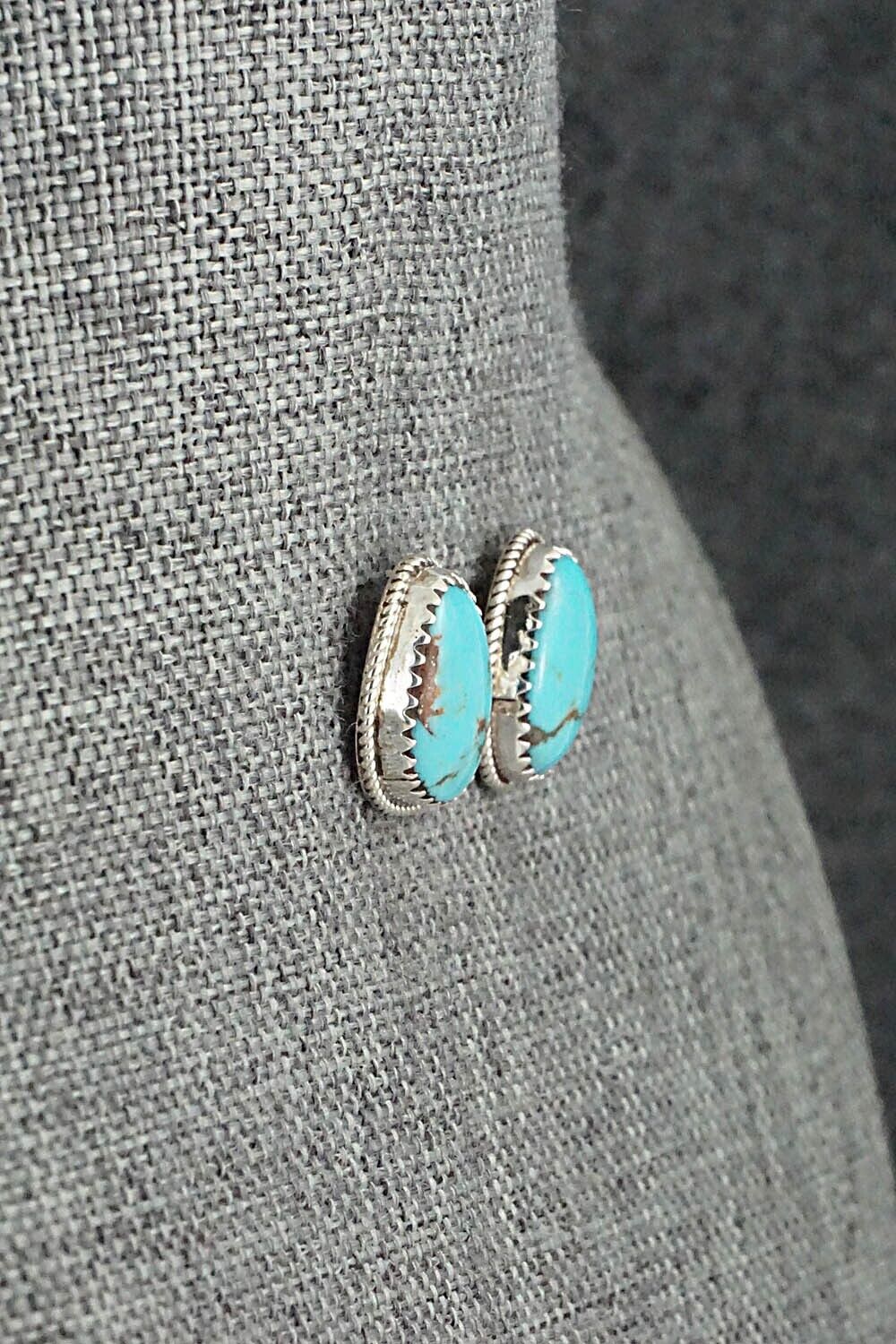 Turquoise & Sterling Silver Earrings - Ernest Hawthorne