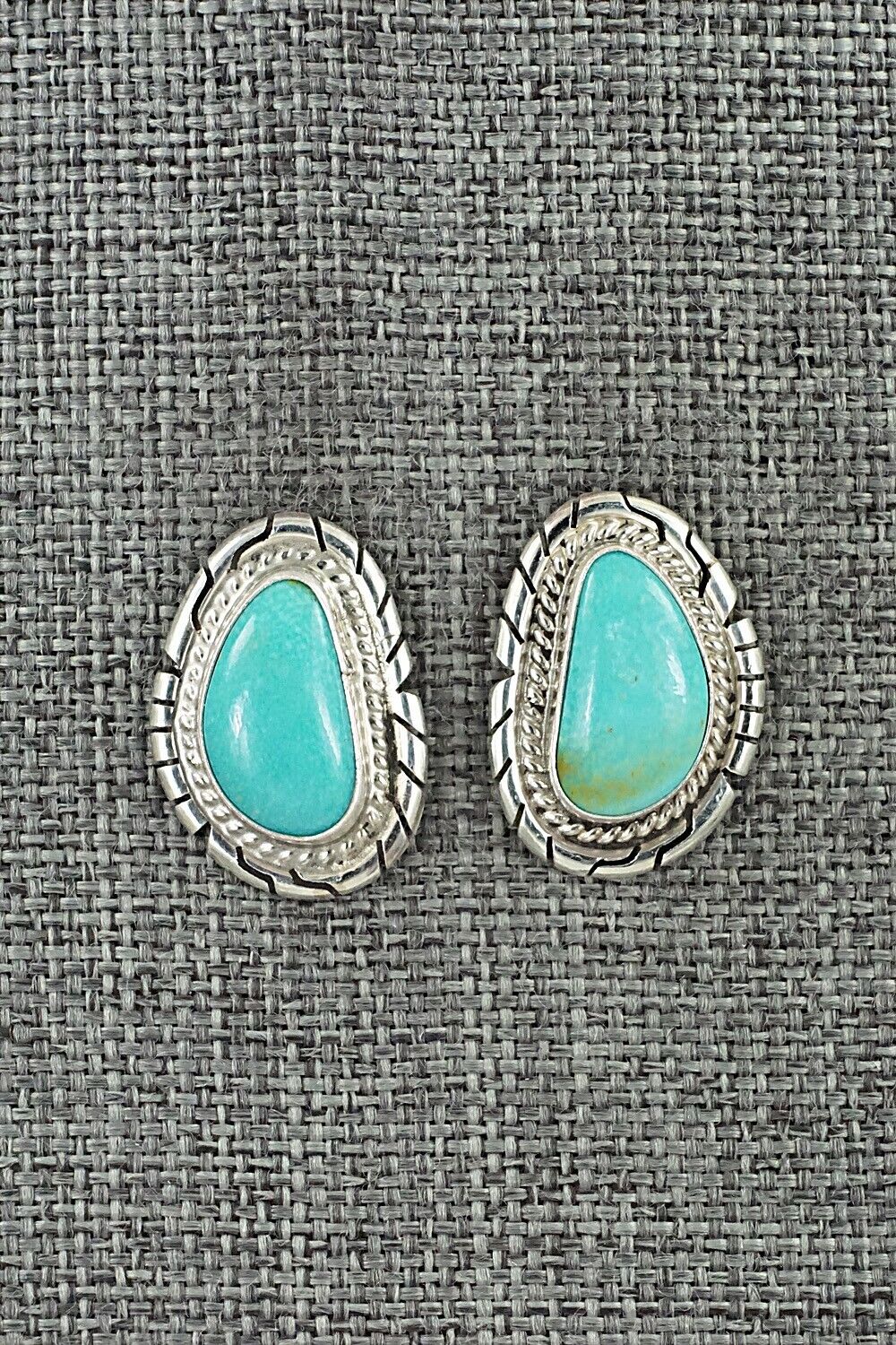 Turquoise & Sterling Silver Earrings - Peggy Skeets