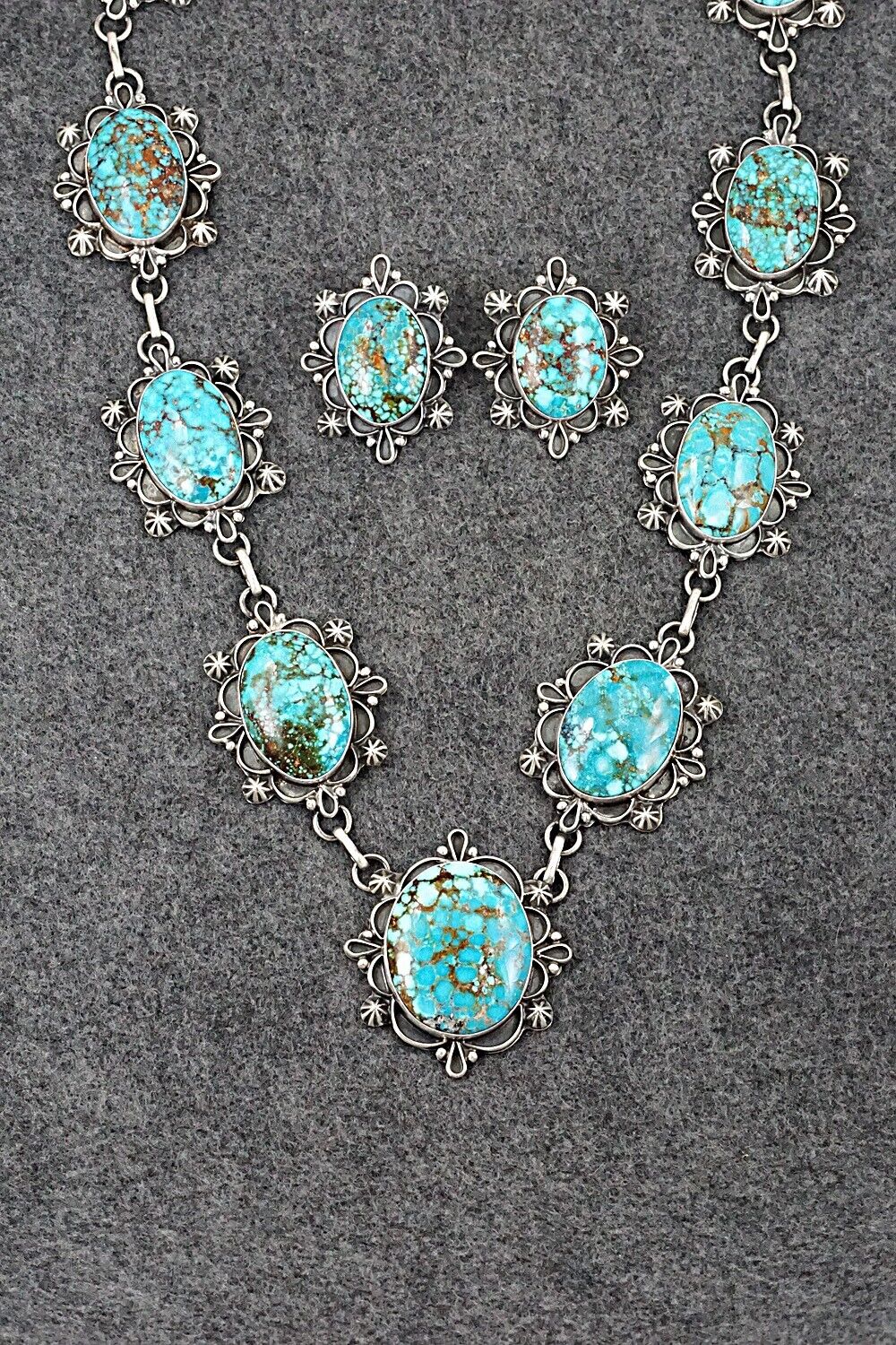 Turquoise & Sterling Silver Necklace and Earrings Set - Bob Becenti