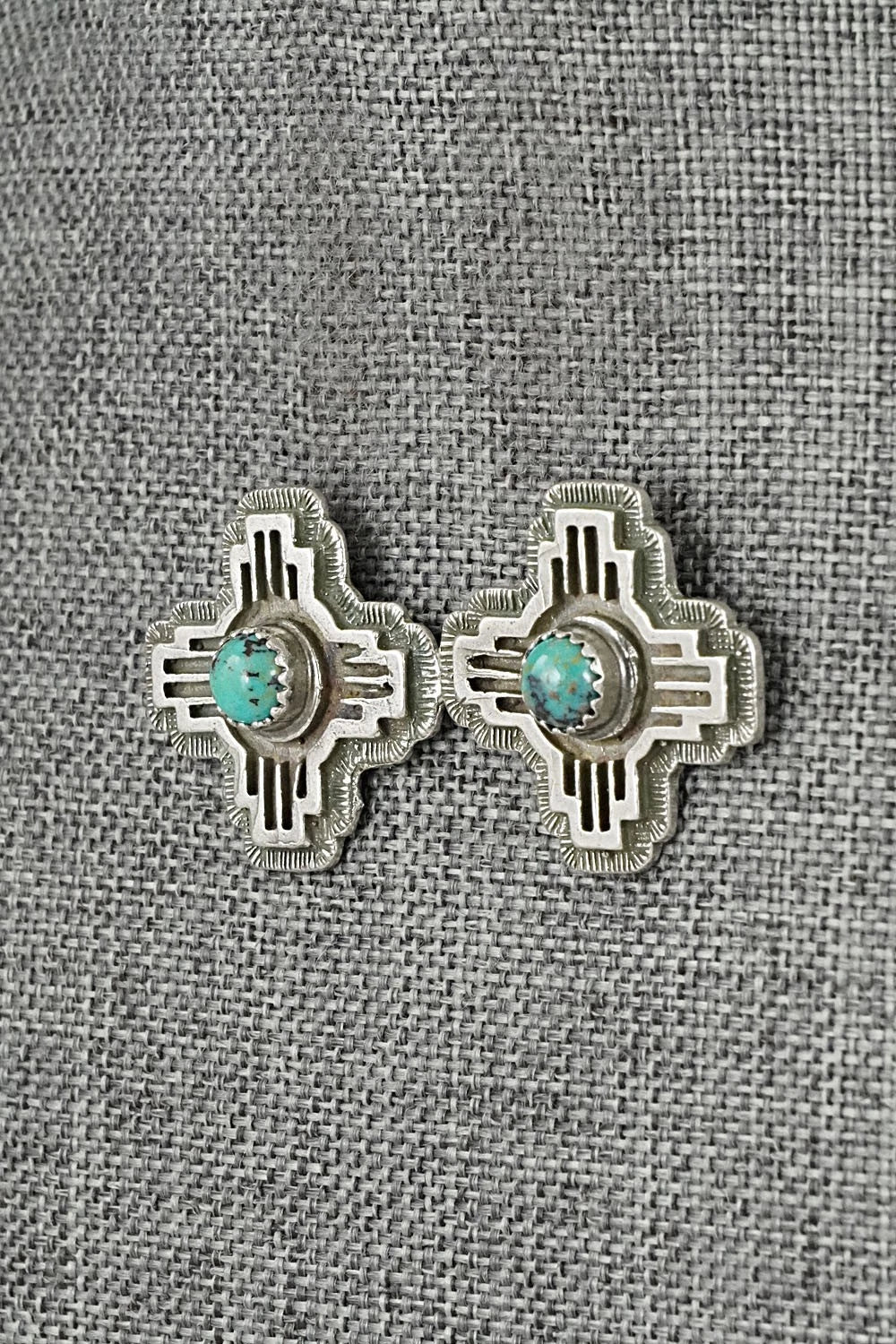 Turquoise & Sterling Silver Earrings - Robinson Martinez