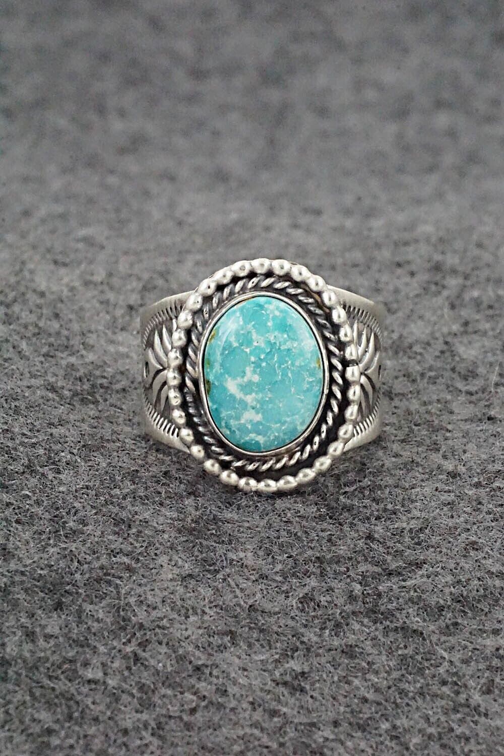 Turquoise & Sterling Silver Ring - Jeannette Saunders - Size 8.5