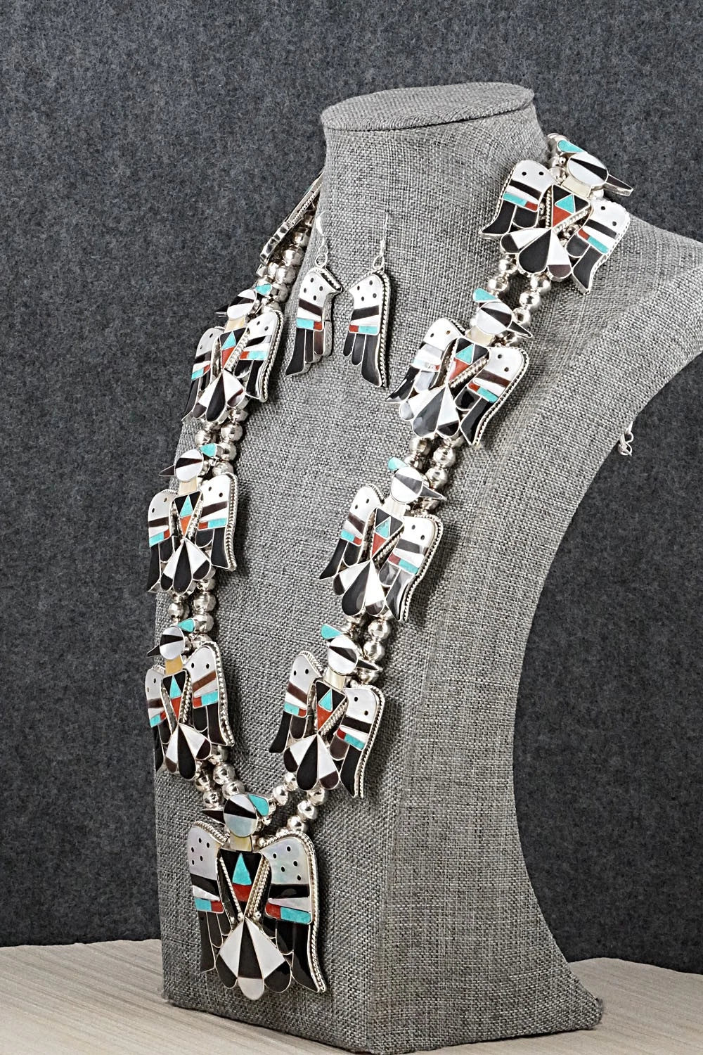 Multi-Stone & Sterling Silver Inlay Necklace Set - Corraine Shack