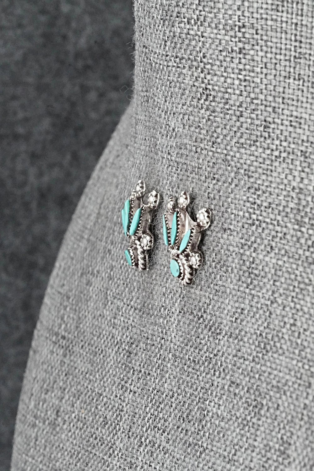 Turquoise & Sterling Silver Earrings - Merlinda Chavez