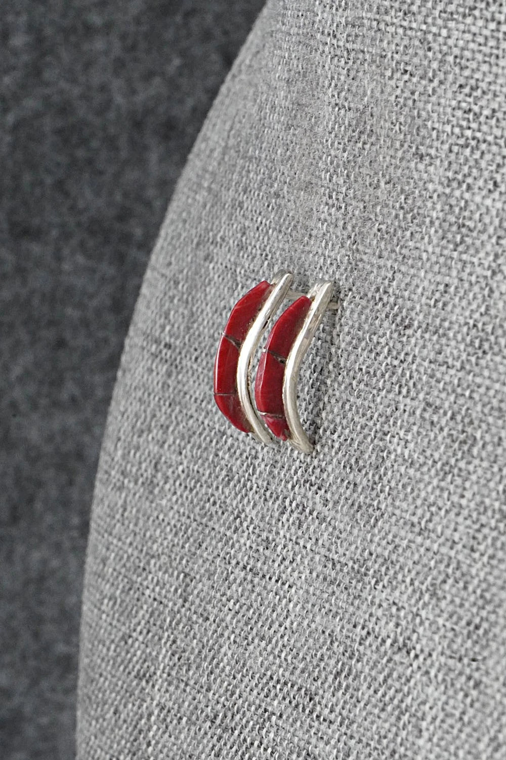 Coral & Sterling Silver Earrings - Kent Lonjose