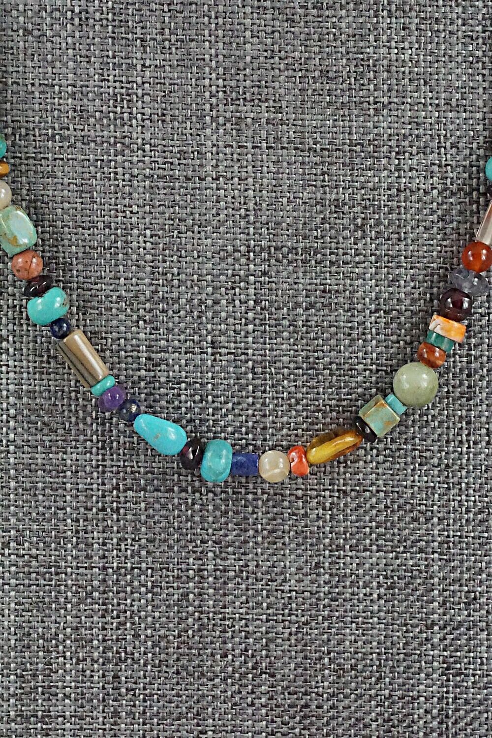 Multi-Stone and Sterling Silver Necklace - Helen Tsosie