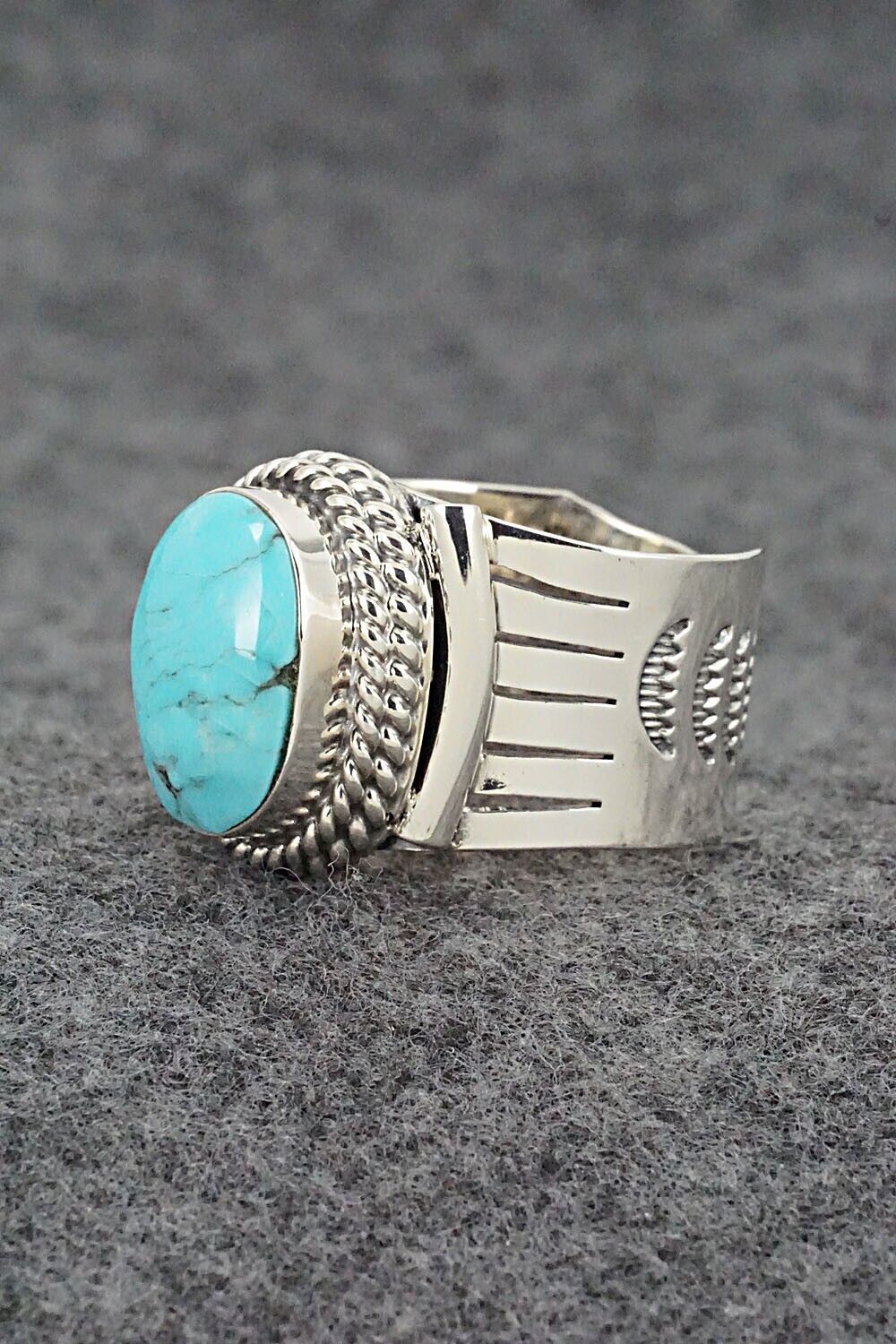 Turquoise and Sterling Silver Ring - Bucky Belin - Size 12
