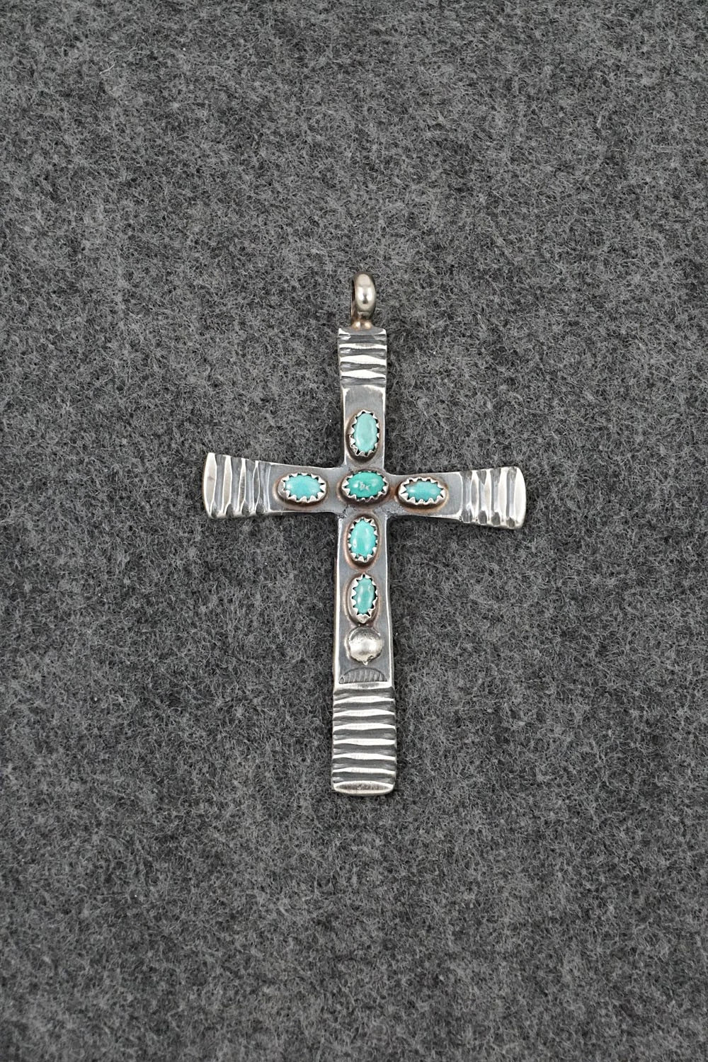 Turquoise & Sterling Silver Pendant - Martha Cayatineto