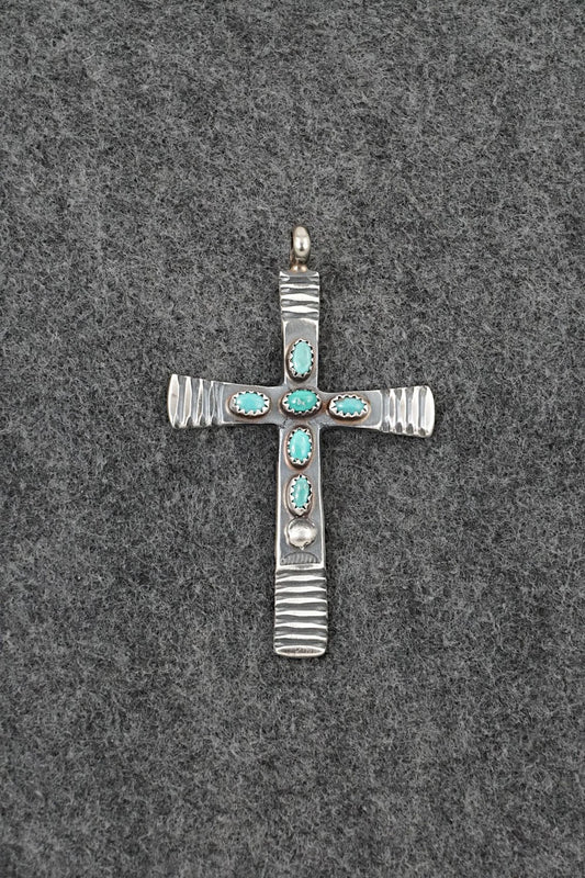 Turquoise & Sterling Silver Pendant - Martha Cayatineto