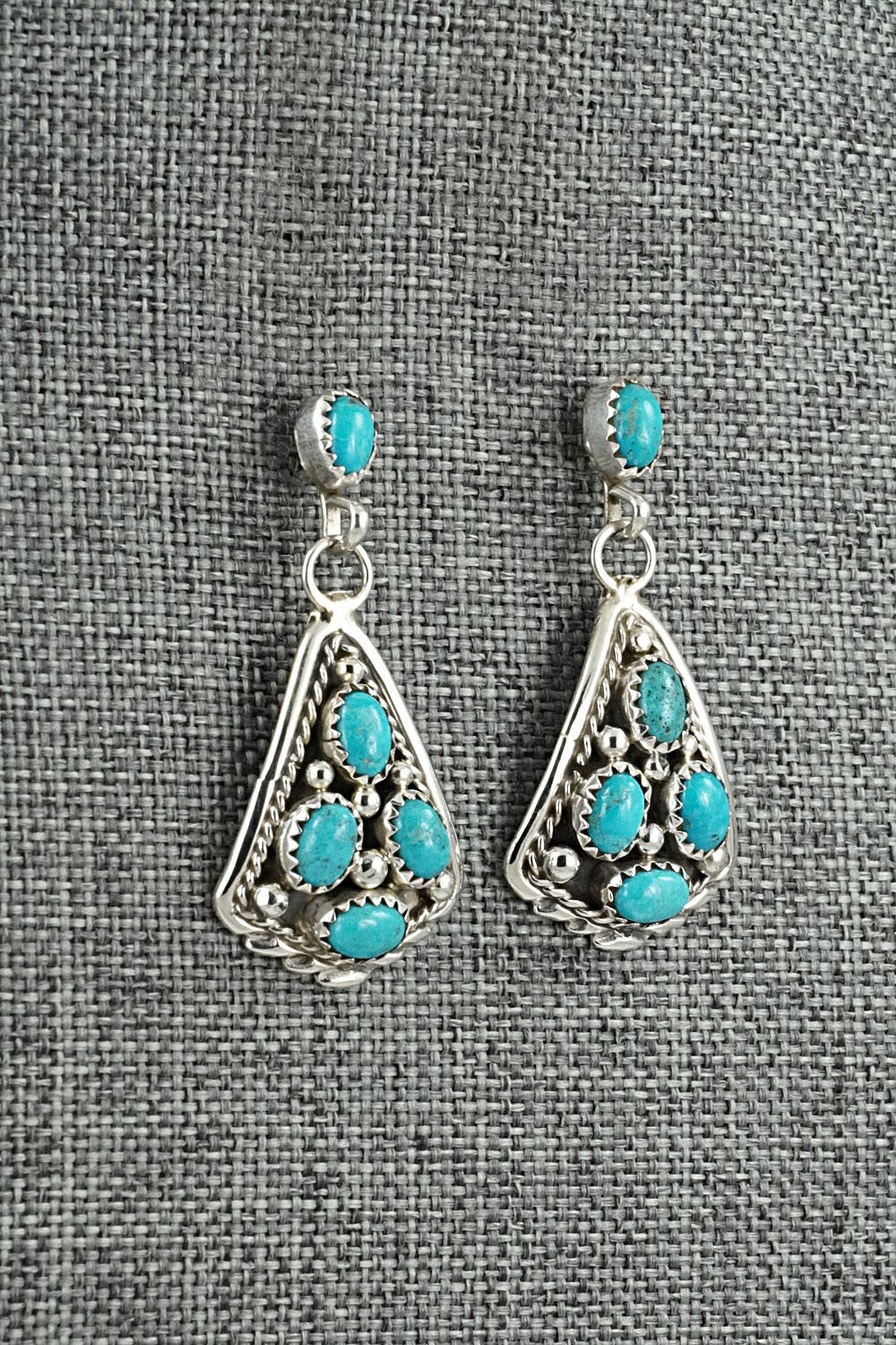 Turquoise & Sterling Silver Earrings - Melvin Chee