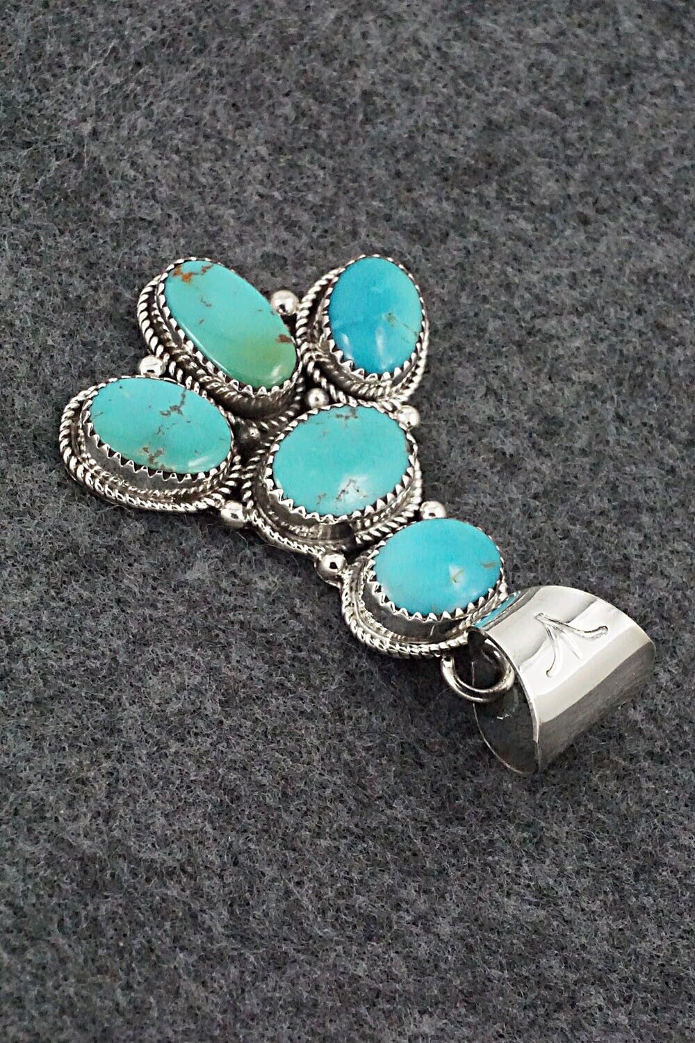 Turquoise & Sterling Silver Pendant - Ernest Hawthorne