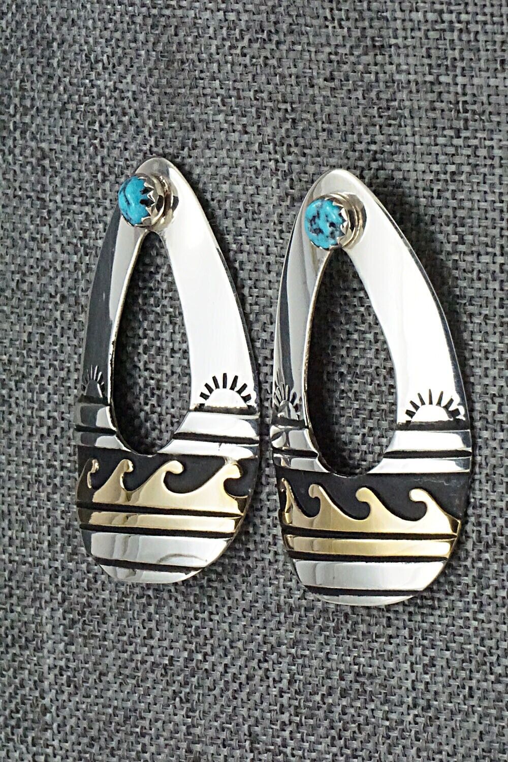 Turquoise & Sterling Silver Earrings - Rosita Singer
