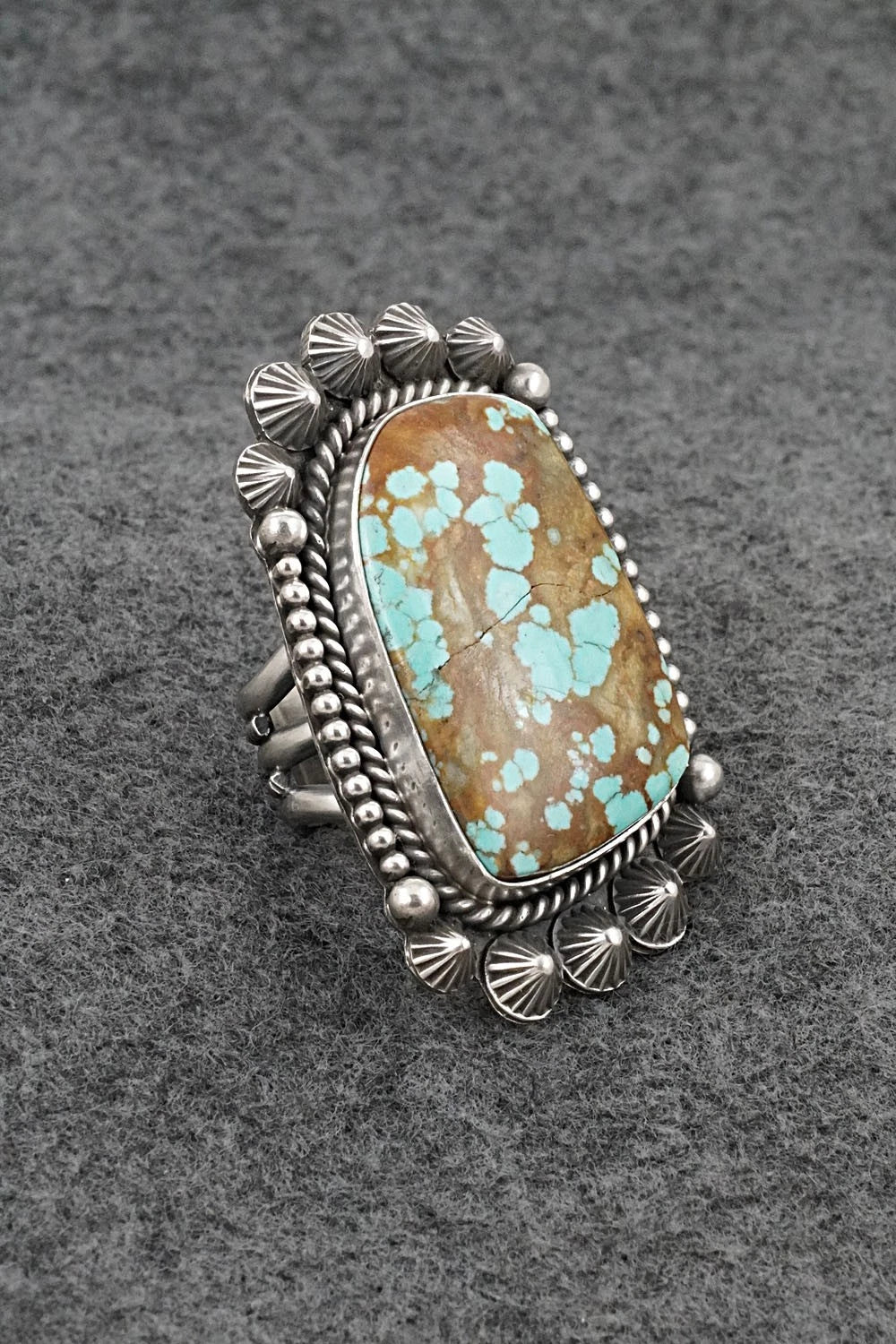 Turquoise & Sterling Silver Ring - Michael Calladitto - Size 8