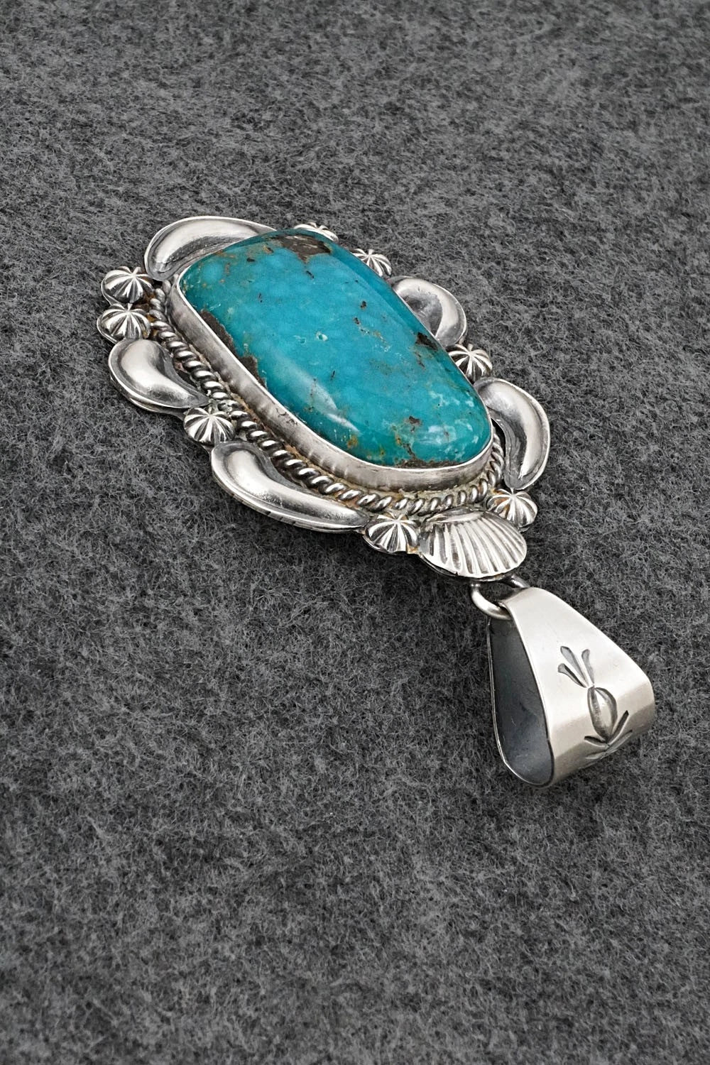 Turquoise & Sterling Silver Pendant - Raymond Delgarito