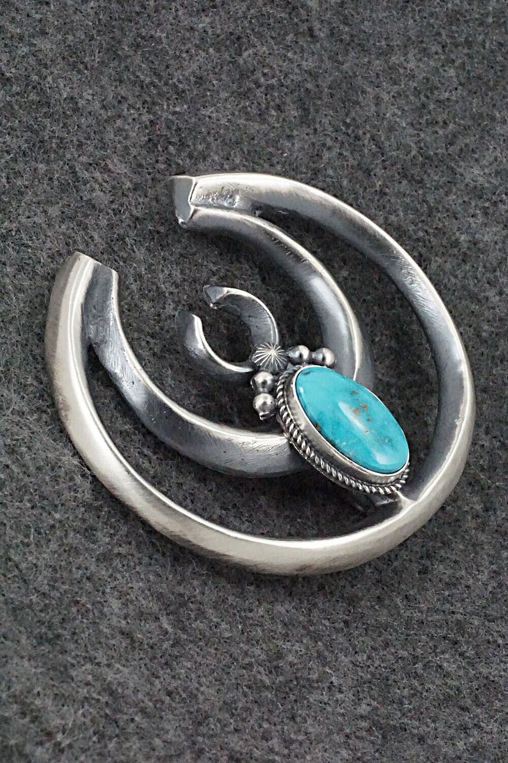 Turquoise & Sterling Silver Pendant - Harrison Bitsue