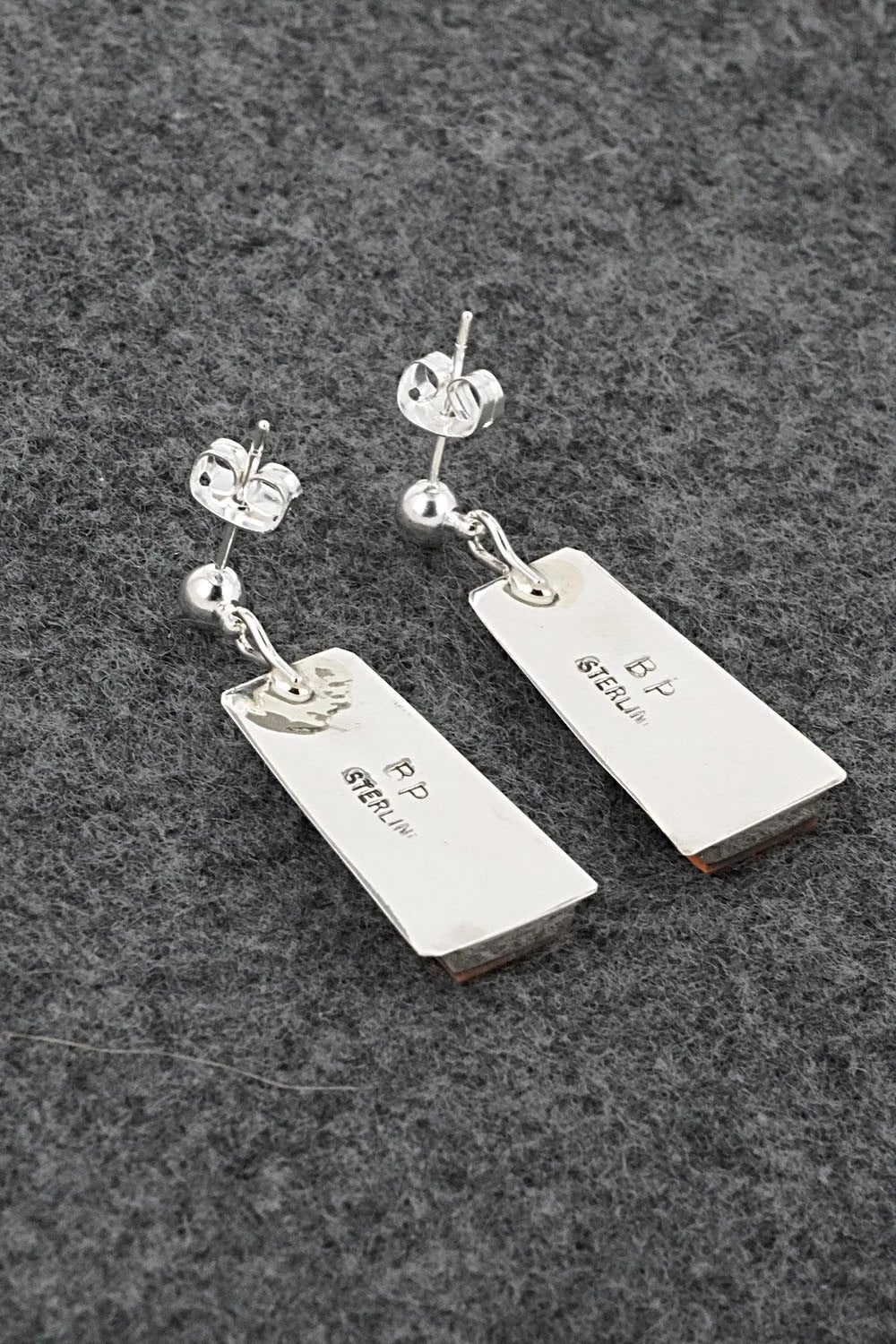 Spiny Oyster & Sterling Silver Earrings - Brenda Pete