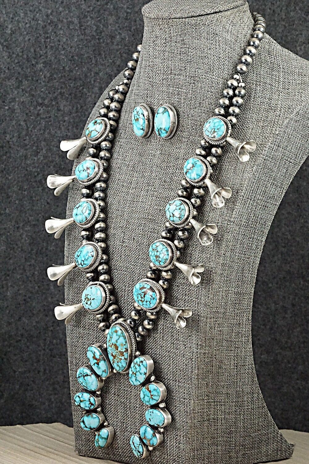 Turquoise & Sterling Silver Squash Blossom Set - Randy Boyd