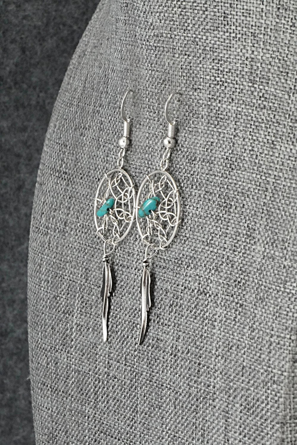 Turquoise & Sterling Silver Earrings - Lorenzo Arviso