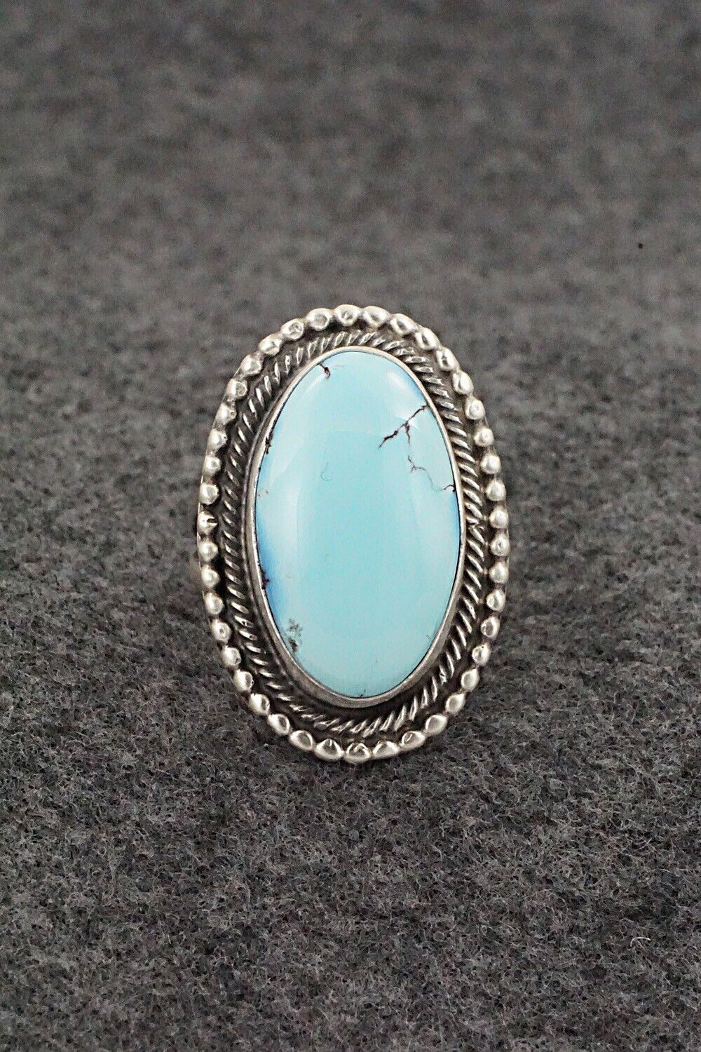 Turquoise & Sterling Silver Ring - Bobby Johnson - Size 8