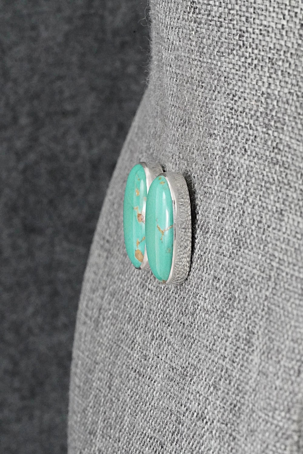 Turquoise & Sterling Silver Earrings - Eugene Gruber