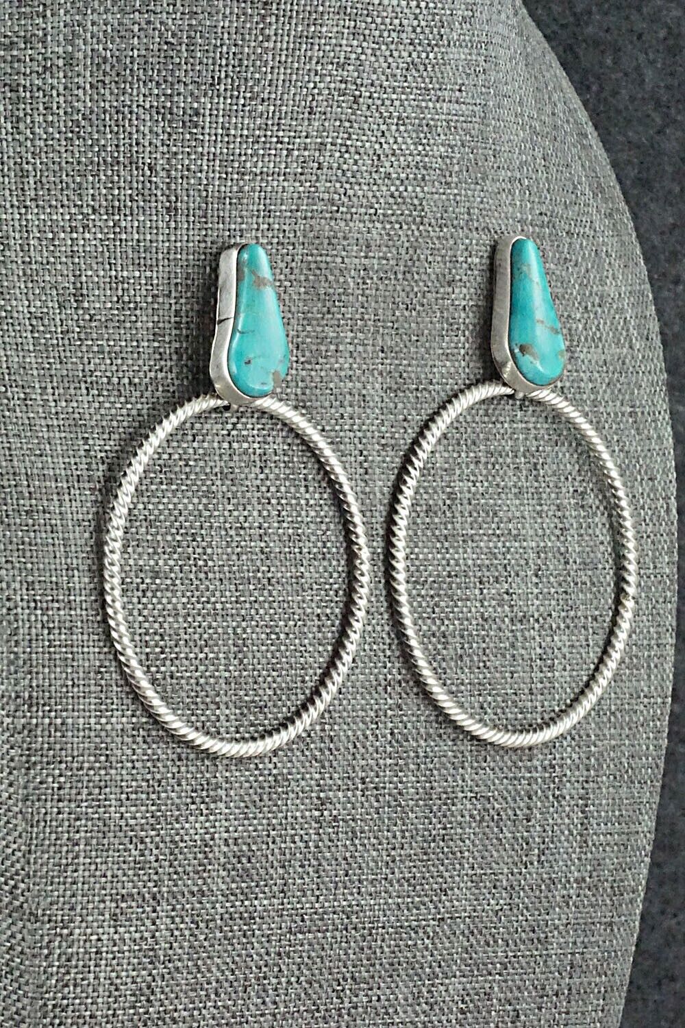 Turquoise & Sterling Silver Earrings - Verley Betone