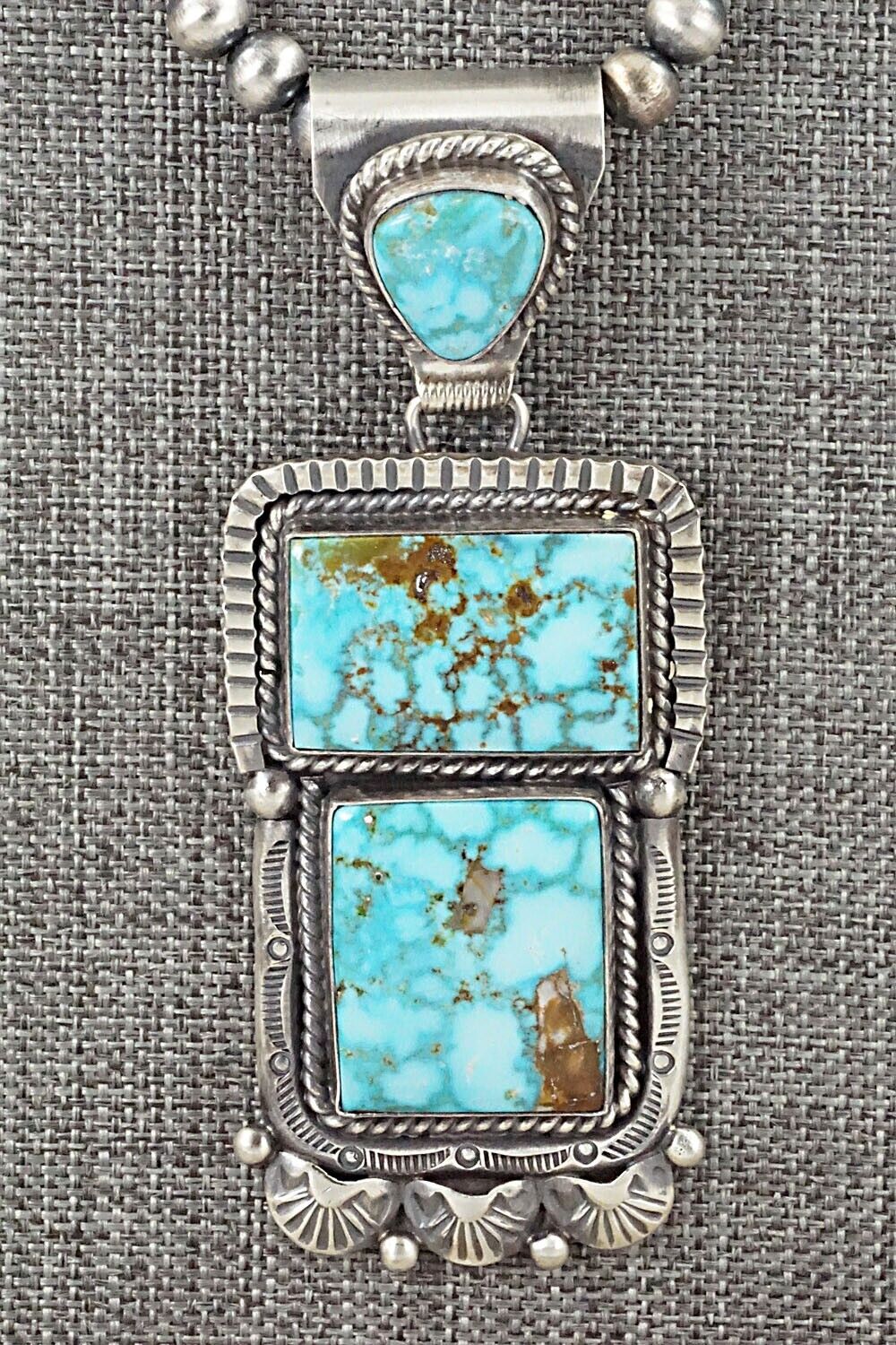 Turquoise & Sterling Silver Necklace - Raymond Delgarito