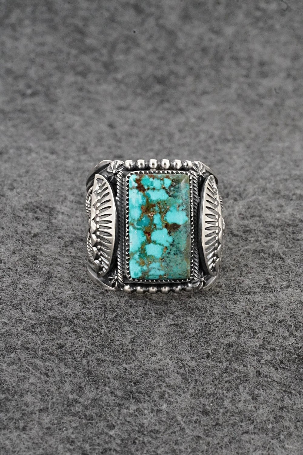Turquoise & Sterling Silver Ring - Delbert Gordon - Size 12.5