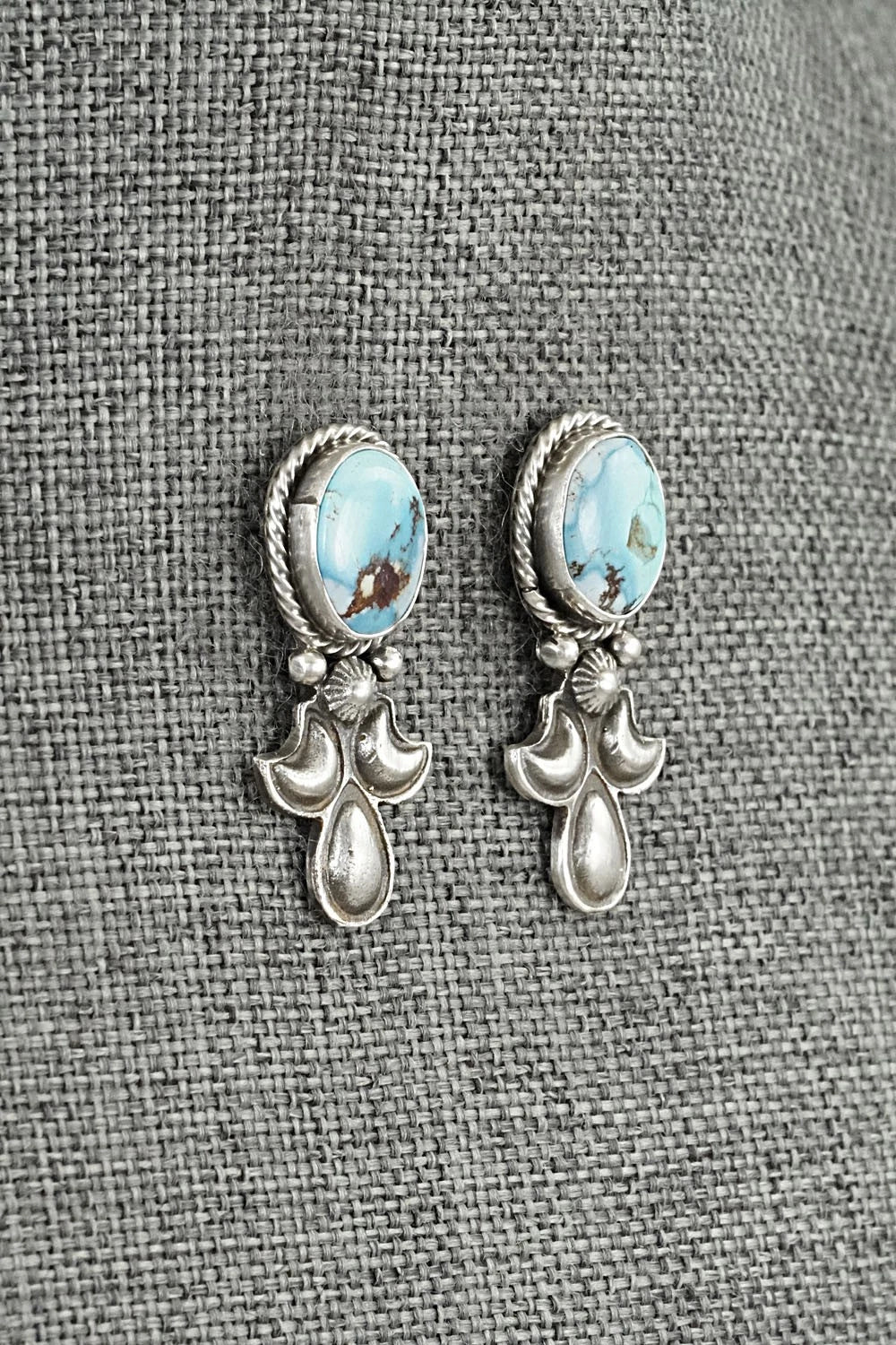 Turquoise & Sterling Silver Squash Blossom Set - Adrienne Gordon