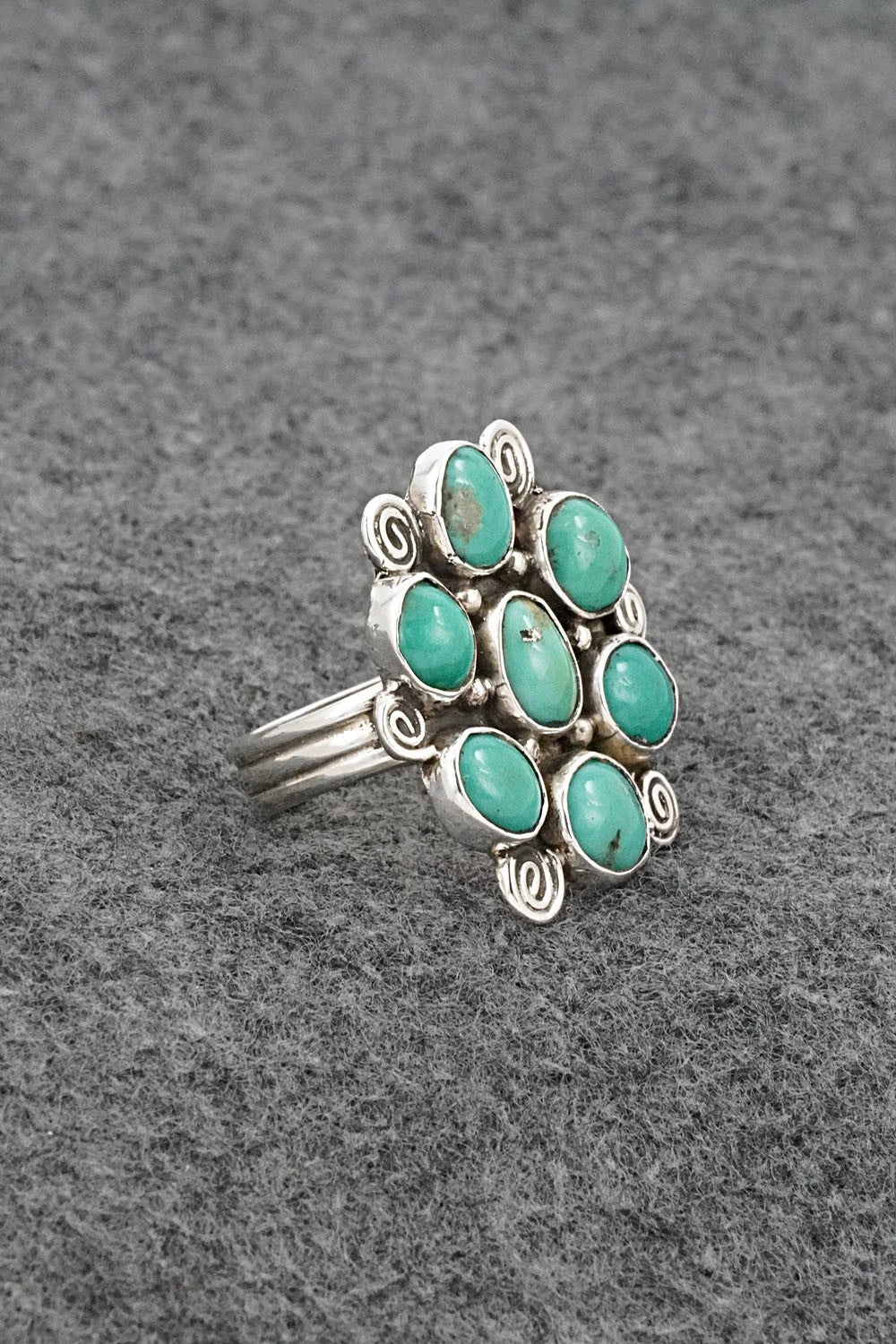 Turquoise & Sterling Silver Ring - Priscilla Reeder - Size 9.5