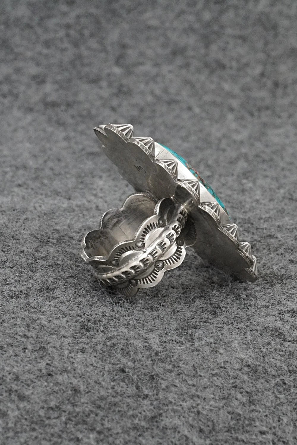Turquoise & Sterling Silver Ring - Michael Calladitto - Size 8