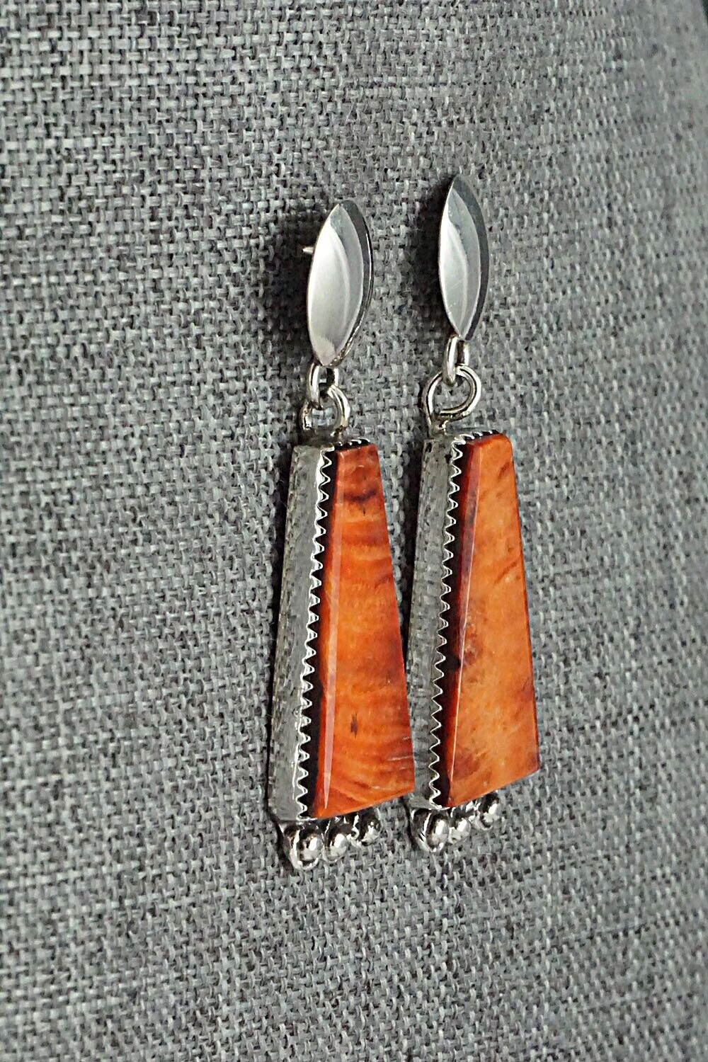 Spiny Oyster & Sterling Silver Earrings - Selina Warner