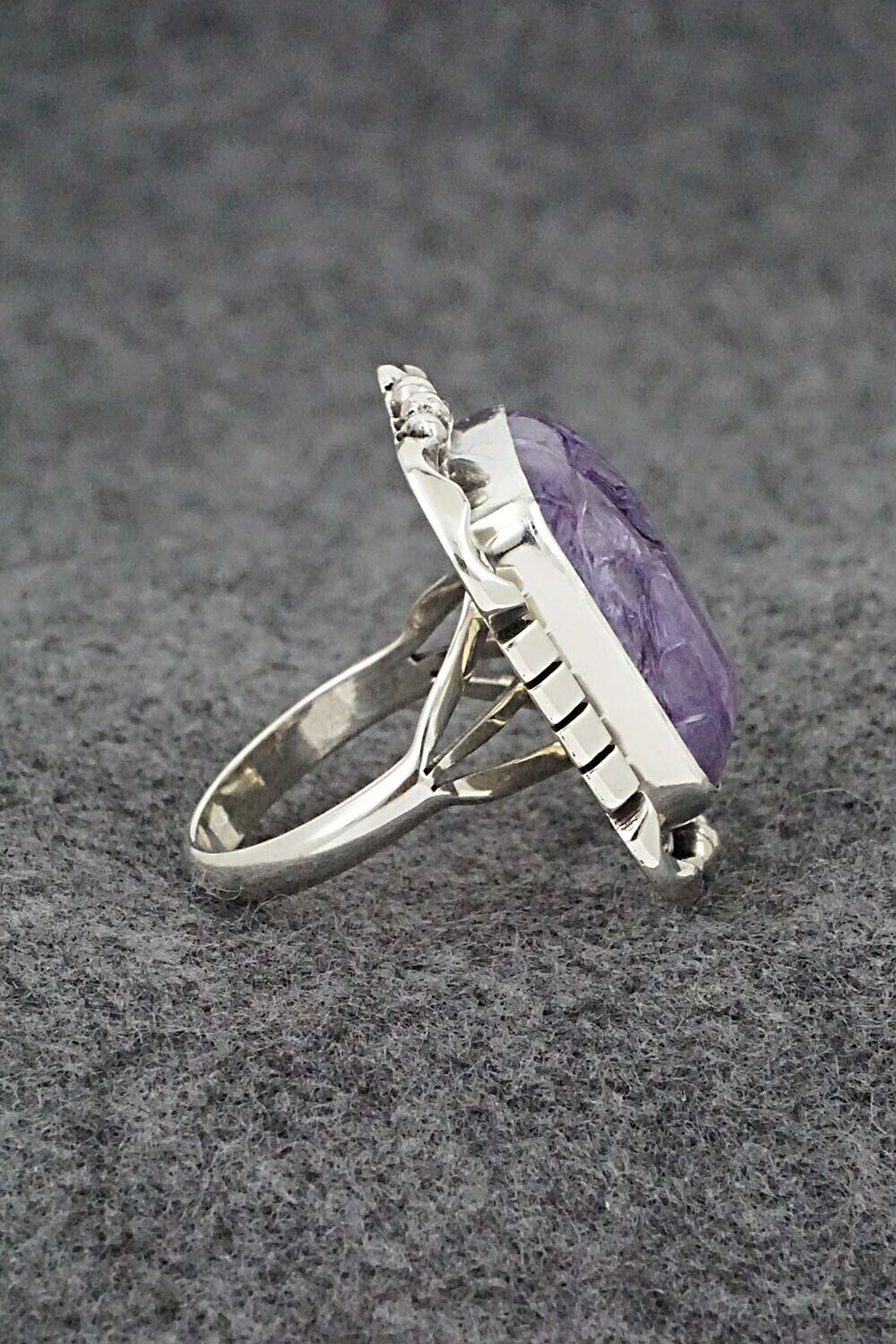 Charoite & Sterling Silver Ring - Samuel Yellowhair - Size 8.5